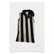 Print | Black + White Stripes Vintage Football Jumper  | A3